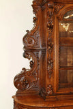 Antique Buffet / Bookcase, French Curved Side Hunt, Motif, Magnificent, 1800s! - Old Europe Antique Home Furnishings