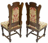 Antique Chairs, Dining, Set of Six, French Louis XIV Style Carved Walnut, 1800s!! - Old Europe Antique Home Furnishings