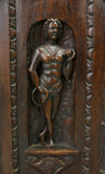 Antique Chest French Carved Wood Oak Judith & Holofernes, 1800s, Beautiful! - Old Europe Antique Home Furnishings