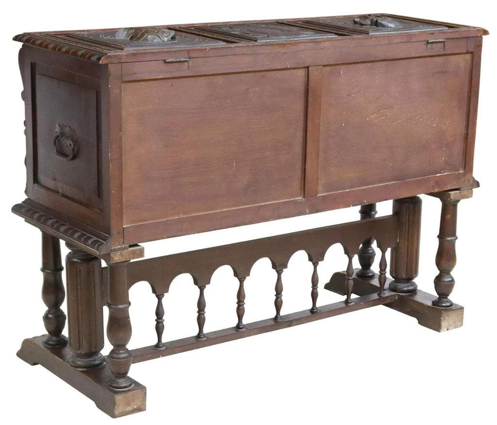 Antique Chest, Carved, on Stand, Spanish Renaissance Revival, Early 19 ...