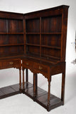 Antique Corner Dresser and Rack, Welsh, Oak, Shelves, Drawers, 18th C., 1700s!! - Old Europe Antique Home Furnishings