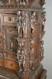 Antique Cupboard, Cabinet, Heavily Carved Continental Court, 17-18th C., Gorgeous!! - Old Europe Antique Home Furnishings