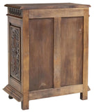 Antique Cupboard, French Breton Figural Carved Oak, Shelved, Foliates, 1800s! - Old Europe Antique Home Furnishings