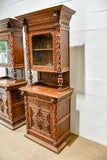Antique Cupboards, French Matched Pair, Carved Wood, 92 1/2 H., Set of 2, 1800s! - Old Europe Antique Home Furnishings
