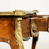 Antique French Desk, Plat, Louis XV Style Bureau, Parquetry Inlaid, 1800's!! - Old Europe Antique Home Furnishings