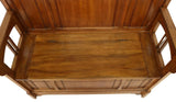 Antique Hall Bench, Art Nouveau Carved Walnut, Hall Way, early 1900s, Gorgeous! - Old Europe Antique Home Furnishings