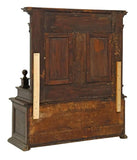 Antique Hall Bench, Cassapanca, Italian Marquetry, Fluted Pilasters, 1700's! - Old Europe Antique Home Furnishings
