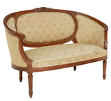 Antique Settee Set with 2 Bergeres, French Louis XVI Style Upholstered, 20th C.! - Old Europe Antique Home Furnishings