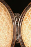 Antique Settee, Louis XV Style Rosewood Settee, Triple Crest, Scrolls, 1840-1870, 19th C. - Old Europe Antique Home Furnishings