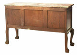 Antique Sideboard, Chippendale Style Marble-Top Oak Cabinet, Vintage / Antique! - Old Europe Antique Home Furnishings