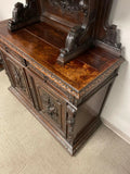 Antique Sideboard, Hunt Game, Highly Carved, German, Black Forest Style, 1800's! - Old Europe Antique Home Furnishings