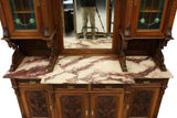 Antique Sideboard, Marble-Top, Breakfront, Italian Renaissance Revival, 1900's! - Old Europe Antique Home Furnishings