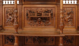 Antique Sideboards, Monumental, Renaissance Revival Walnut, Pair, Carved, 1800s - Old Europe Antique Home Furnishings