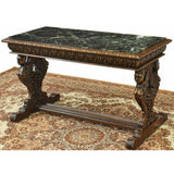 Antique Table, Coffee, Renaissance Style Figured Carved Marble-Top, Gorgeous!! - Old Europe Antique Home Furnishings