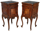 Antique Beds (2) & Night Stands (2) Italian Louis XV Style, Crest, 1800's! - Old Europe Antique Home Furnishings