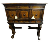 Antique Cabinet, Walnut 3-Door, 18th /19th Century 45.5" H Gorgeous! - Old Europe Antique Home Furnishings