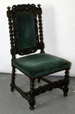 Antique Chairs, Ten French Renaissance Chairs,Upholstered in Dark Green Fabric! - Old Europe Antique Home Furnishings