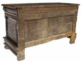 Antique Chest French Carved Wood Oak Judith & Holofernes, 1800s, Beautiful! - Old Europe Antique Home Furnishings
