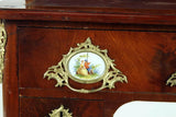 Antique Desk, Writing Continental, Bronze Mounts, Porcelain Plaques, 1800's!! - Old Europe Antique Home Furnishings