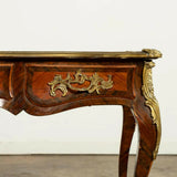 Antique French Desk, Plat, Louis XV Style Bureau, Parquetry Inlaid, 1800's!! - Old Europe Antique Home Furnishings