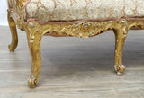 Antique Parlor Set / Suite, French Parcel Gilt Carved, Three Pieces, 1800's! - Old Europe Antique Home Furnishings