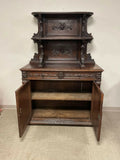 Antique Sideboard, Hunt Game, Highly Carved, German, Black Forest Style, 1800's! - Old Europe Antique Home Furnishings