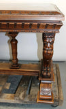 Antique Table, French Baroque, Carved, Griffin Base, Columnar Supports, 1800s!! - Old Europe Antique Home Furnishings