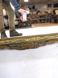 Antique Wall Mirror, Italian Style Gold and Hand Painted Floral Design, Finial!! - Old Europe Antique Home Furnishings