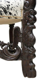 Antique Armchairs, Throne, Pair, Cowhide, Monumental Figural Carved, 1800s!! - Old Europe Antique Home Furnishings