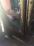Antique Armoire or Bookcase, French Henri II Style Carved Oak,19th C., 1800's! - Old Europe Antique Home Furnishings
