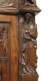 Antique Bookcase, Secretary, Spanish Renaissance Revival, Carved, Early 1900s! - Old Europe Antique Home Furnishings