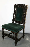 Antique Chairs, Ten French Renaissance Chairs,Upholstered in Dark Green Fabric! - Old Europe Antique Home Furnishings