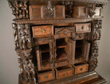 Antique Cupboard, Cabinet, Heavily Carved Continental Court, 17-18th C., Gorgeous!! - Old Europe Antique Home Furnishings