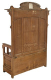 Antique Hall Bench, Art Nouveau Carved Walnut, Hall Way, early 1900s, Gorgeous! - Old Europe Antique Home Furnishings