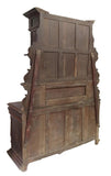 Antique Sideboard, Bookcase, French, Carved Oak, Hunt, Glass, Birds, 1800s!! - Old Europe Antique Home Furnishings
