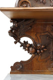 Antique Sideboard, Italian Carved, Walnut, Hunt, Arched Crest, Shelves, 1800's! - Old Europe Antique Home Furnishings