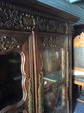 Antique Armoire or Bookcase, French Henri II Style Carved Oak,19th C., 1800's! - Old Europe Antique Home Furnishings