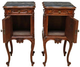 Antique Beds (2) & Night Stands (2) Italian Louis XV Style, Crest, 1800's! - Old Europe Antique Home Furnishings