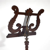 Antique Music Stand, English Mahogany, Carved Wood, Scrolling Acanthus, 1800s! - Old Europe Antique Home Furnishings