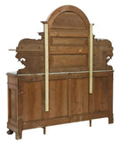Antique Sideboard, Italian Carved, Walnut, Hunt, Arched Crest, Shelves, 1800's! - Old Europe Antique Home Furnishings