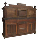 Antique Sideboard / Server Display,  Continental Figural Carved Walnut!! - Old Europe Antique Home Furnishings