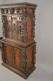 Antique Cupboard, Cabinet, Heavily Carved Continental Court, 17-18th C., Gorgeous!! - Old Europe Antique Home Furnishings