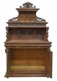 Antique Sideboard and Server, Pair, Walnut, Monumental, Renaissnace Revival, 1800's!! - Old Europe Antique Home Furnishings