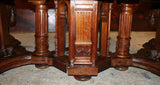 Antique Table, Dining, Massive French Renaissance Revival, Carved Walnut, 1800s! - Old Europe Antique Home Furnishings