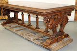 Antique Table, French Baroque, Carved, Griffin Base, Columnar Supports, 1800s!! - Old Europe Antique Home Furnishings