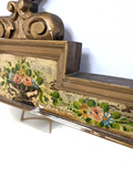 Antique Wall Mirror, Italian Style Gold and Hand Painted Floral Design, Finial!! - Old Europe Antique Home Furnishings