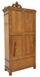 Antique Armoire, Italian Birdseye Maple Mirrored, Crest, Platform, 19th C, 1800s - Old Europe Antique Home Furnishings