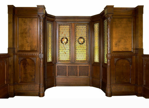 Antique Bay Window Niche, English Paneled Bay Window Niche, 1800's, Stunning! - Old Europe Antique Home Furnishings