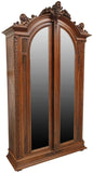 Antique Bed Set, Bed, Armoire, Mirrored, Fine French Carved, Mahogany, 1800's! - Old Europe Antique Home Furnishings