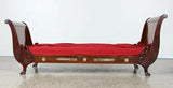 Antique Bed, Day Bed, French Empire Style, Mahogany, Bronze Swan Mount, 1800's!! - Old Europe Antique Home Furnishings